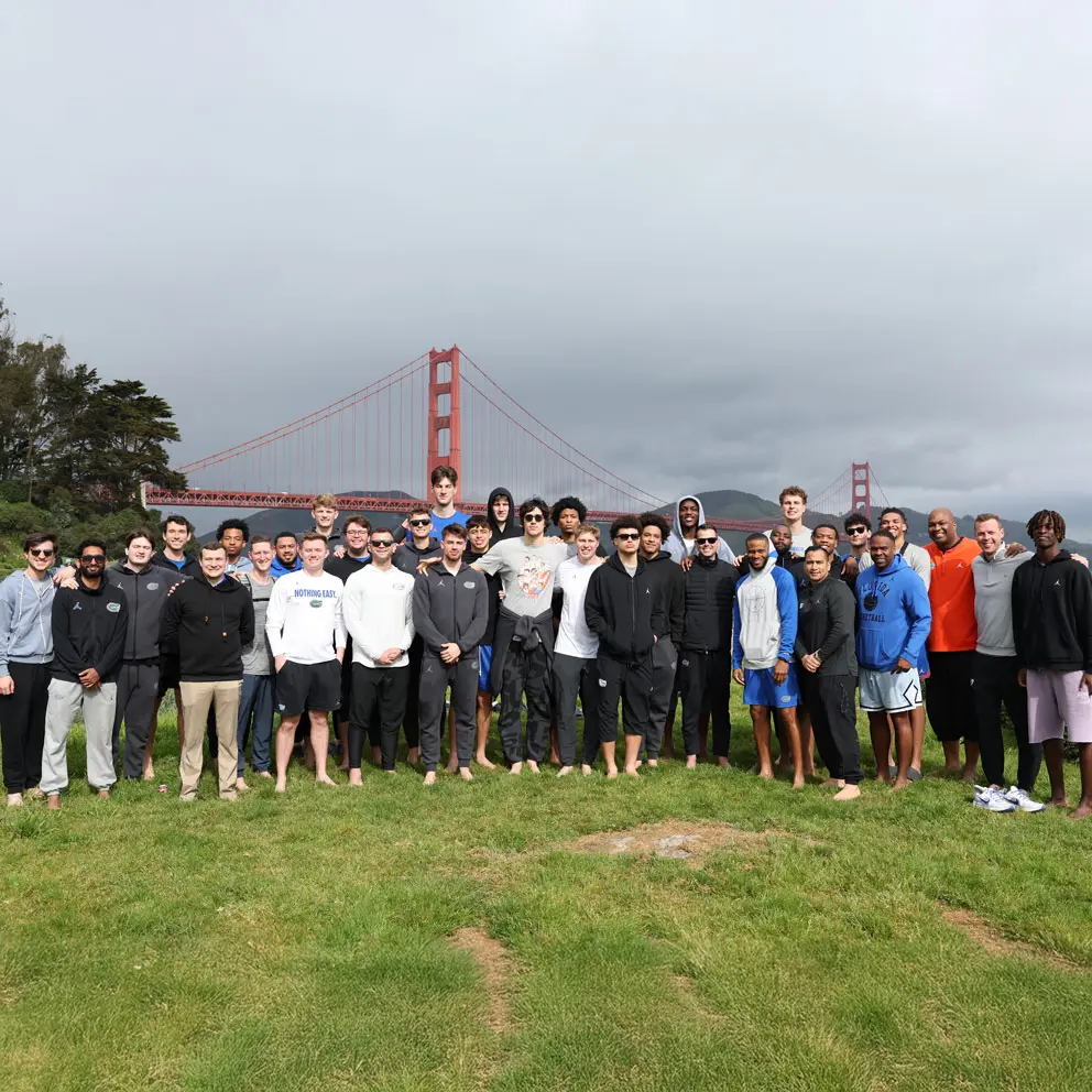 Team posing in san francisco 